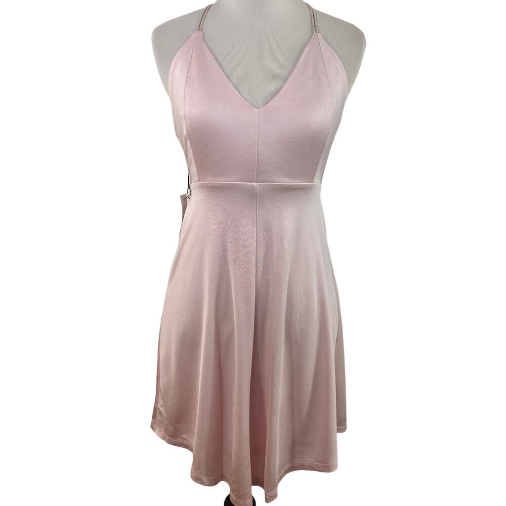Wilfred Free Aritzia Light Pink Shimmery Spaghetti Rieke Mini Dress NWT XS